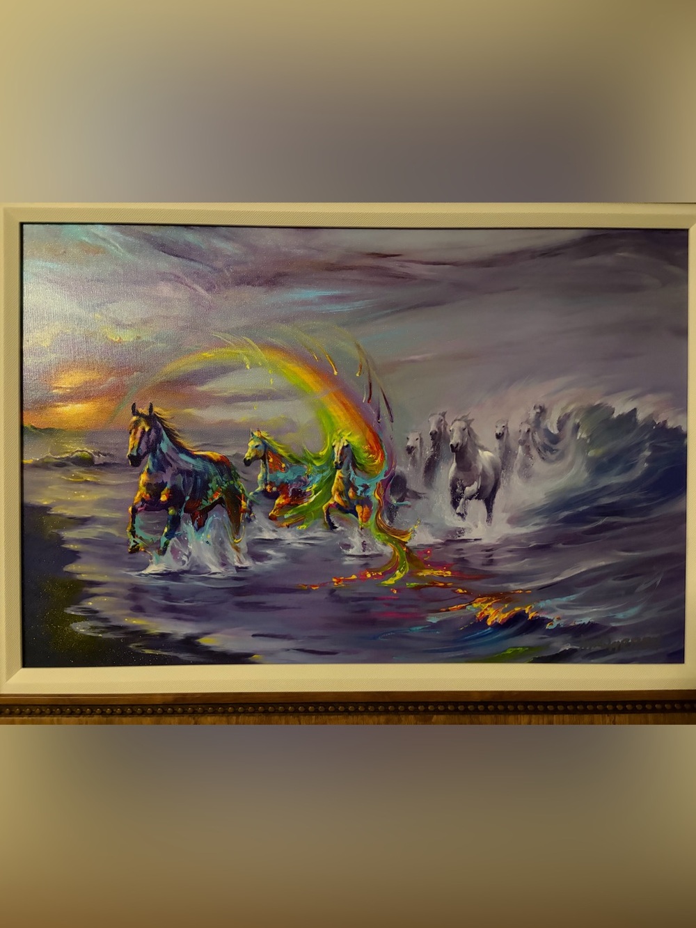 Jim Warren Authentic Painted Horses Canvas Painting 17/150